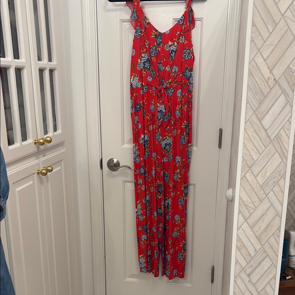 Red Floral Women's Jumpsuit